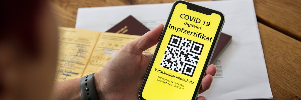 Der QR-Code belegt in der EU: Der Inhaber ist vollständig geimpft.