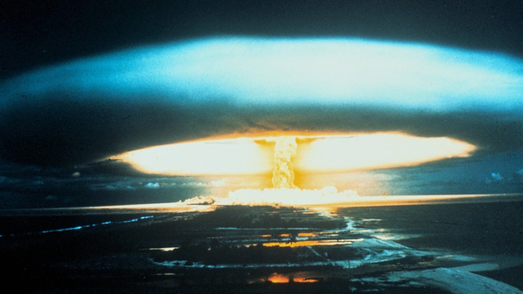 1946 testeten die USA auf dem Bikini-Atoll im Pazifik eine Atombombe.