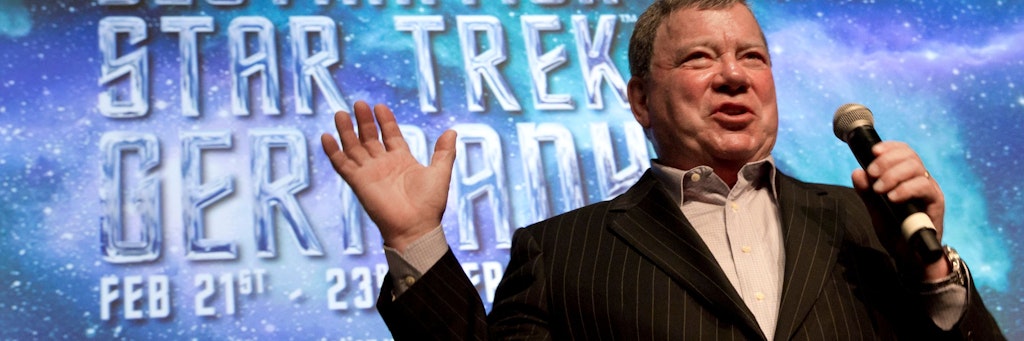 Schauspieler William Shatner, bekannt geworden als Captain Kirk in der Fernsehserie „Star Trek“, 2014 bei einer „Star Trek“-Veranstaltung in Frankfurt am Main.