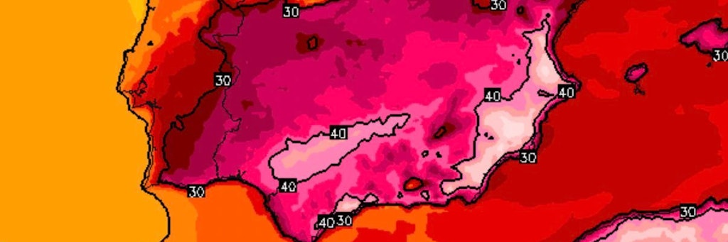Ein Wettermodell zeigt extreme Hitze in Spanien