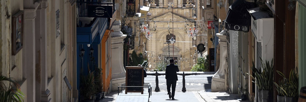 Leere Straßen in Valletta: Die Infektionszahlen in Malta steigen rasant. 