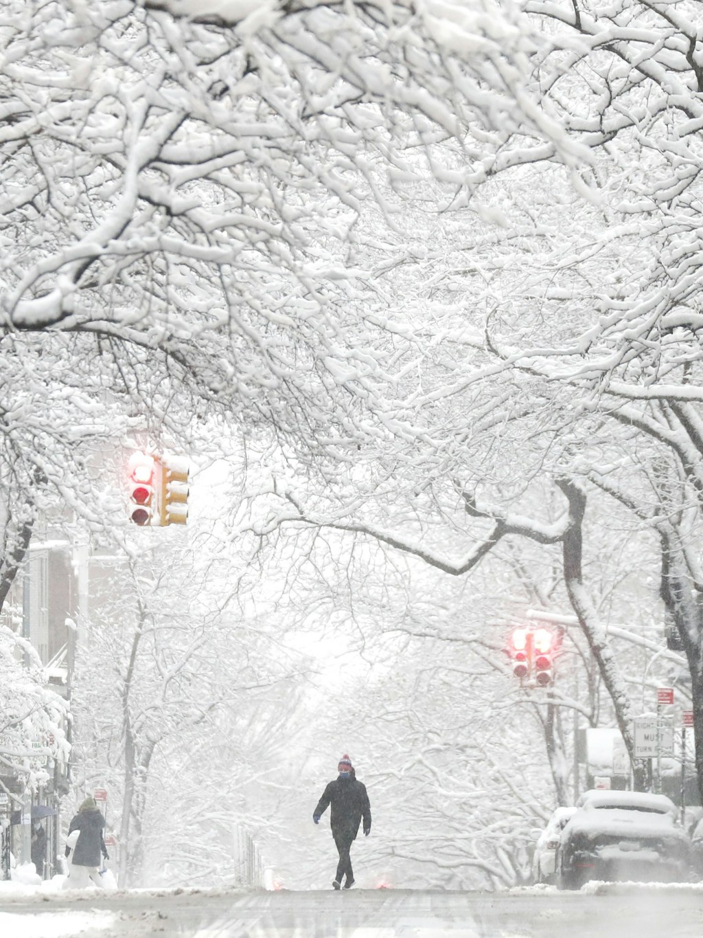 So heftig wie in New York wird der Schneefall bei uns (noch) nicht. 