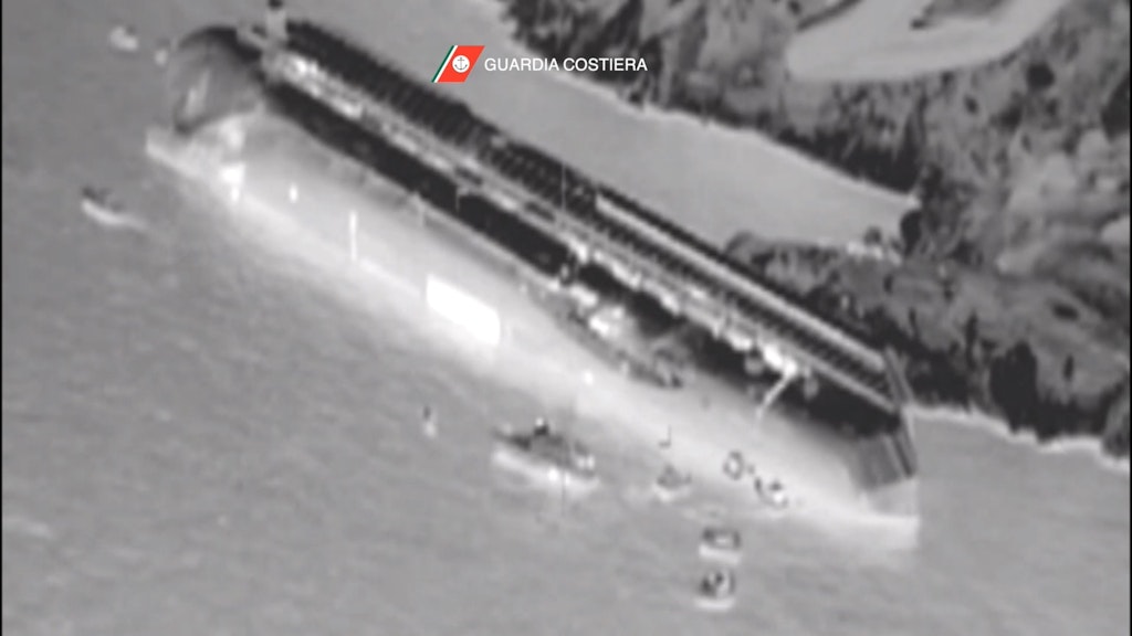 Luftaufnahmen der Küstenwache von der Costa Concordia