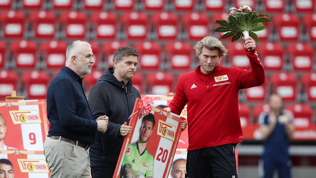 Bilder sagen mehr als Worte: Am Ende herrschte zwischen dem 1. FC Union und Loris Karius Eiszeit.
