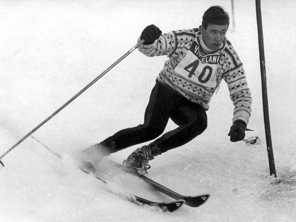 Der damalige Skiläufer Willy Bogner 1966 beim Slalom der Herren. 