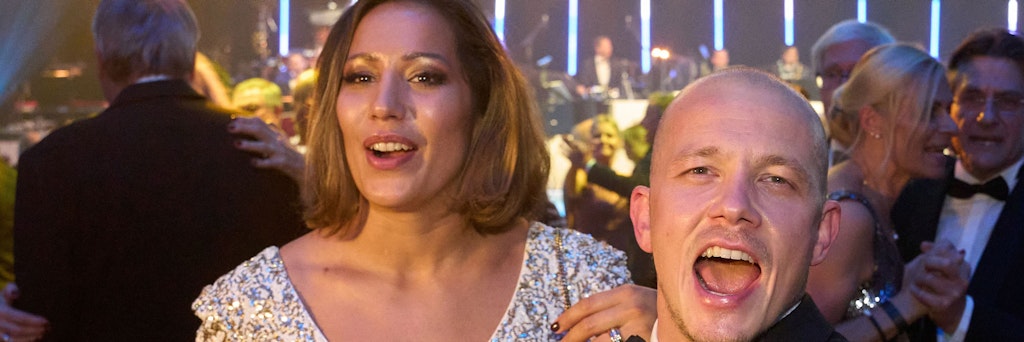 Kunstturner Fabian Hambüchen und seine Freundin Viktoria Feldbusch Anfang November beim 39. Deutschen SportpresseBall in der Alten Oper in Frankfurt.