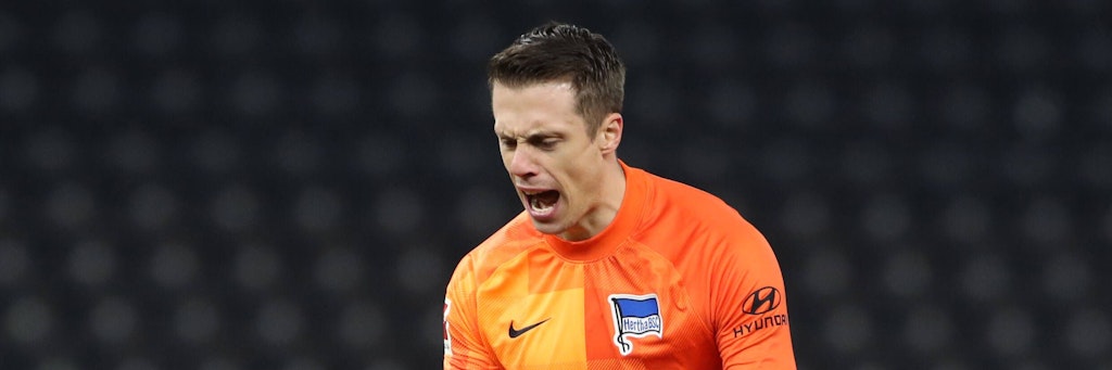 Zum Schreien: Hertha-Torwart Alexander Schwolow kassierte bereits satte 42 Gegentore in dieser Saison.