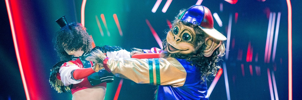 Der Affe auf der Bühne bei „The Masked Dancer“.