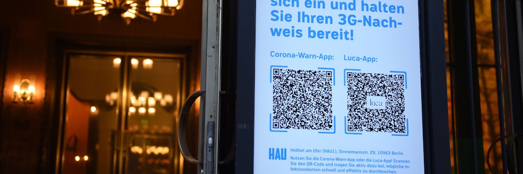 Eine Erfassung der Daten wie hier im Hebbel Theater soll es künftig nicht mehr geben. Berlin will auch den Vertrag mit der Luca App kündigen.