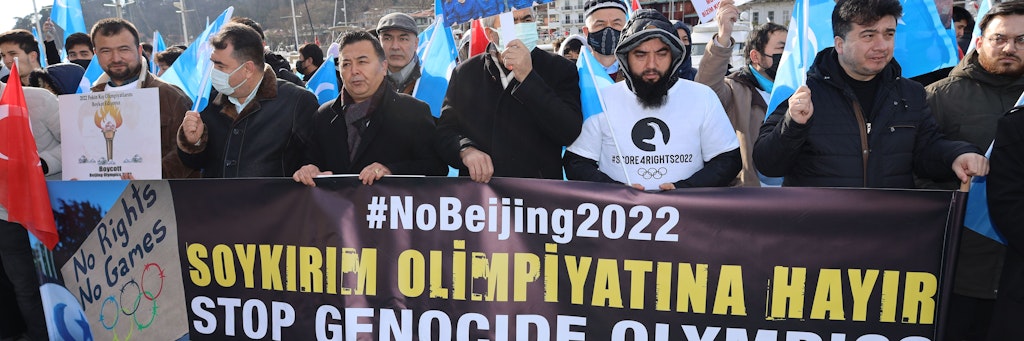 Weltweit gibt es Proteste gegen die Unterdrückung der Uiguren in China.