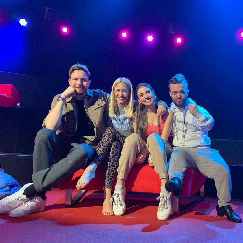 Mathias Mester und Comedian Bastian Bielendorfer sind in einer Gruppe mit den Profis Ekaterina Leonova und Kathrin Menzinger