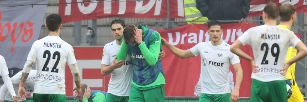 Spieler unter Schock: Gleich mehrere Kicker von Preußen Münster wurden in Essen von einem Böller verletzt.