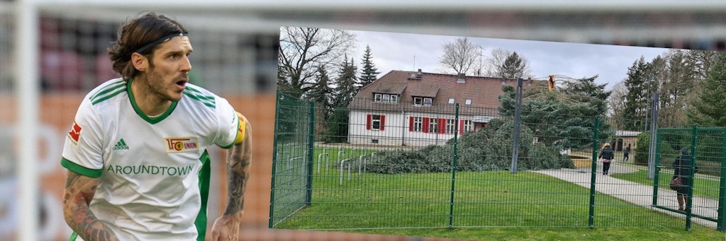 Der Kapitän des 1. FC Union Christopher Trimmel trauert nicht um Max Kruse oder Grischa Prömel, sondern nur um die Tanne vor der eisernen Geschäftsstelle.