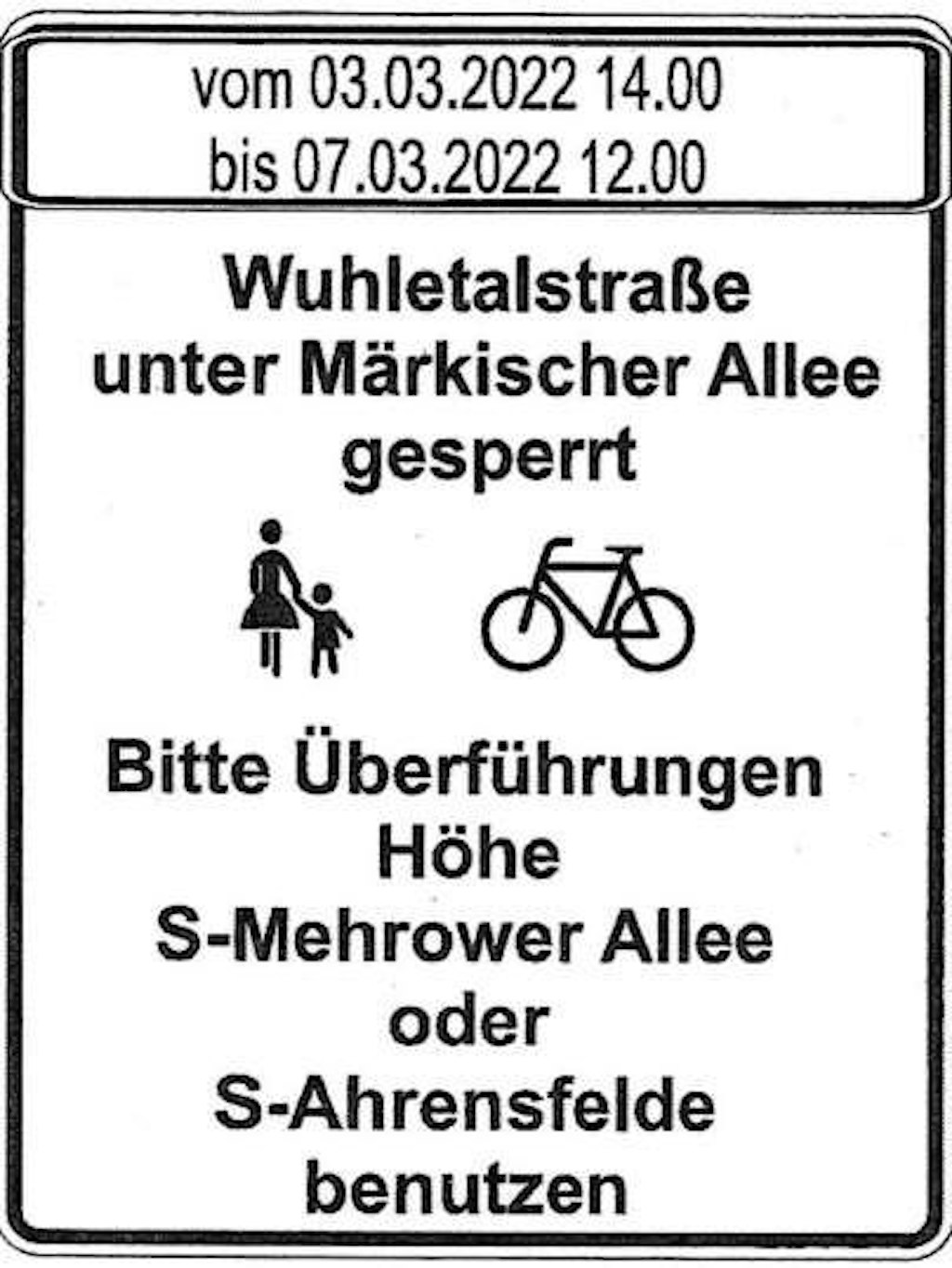 Auch Fußgänger und Radfahrer müssen sich neue Routen suchen.