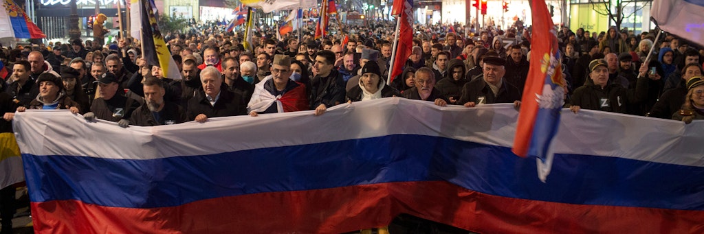 Pro-Putin-Kundgebung in Belgrad.