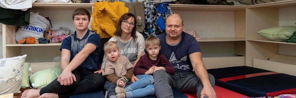 Für Viktor, Natalja und ihre drei Kinder bleibt nur die Kindertagesstätte als Wohnort.