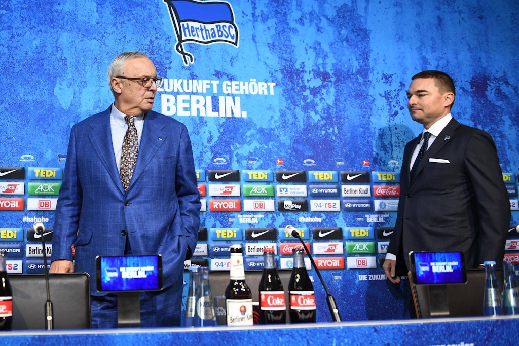 Hertha-Präsident Werner Gegenbauer (l.) und Investor Lars Windhorst sind alles andere als ein Team.