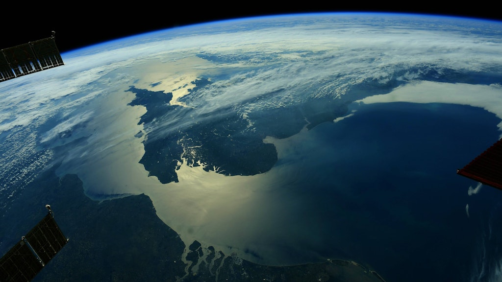 Die Erde gesehen von der ISS.