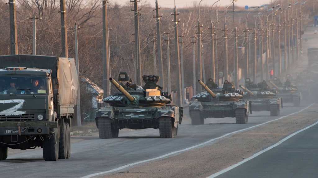 Auf russischen Panzern prangt das Z.