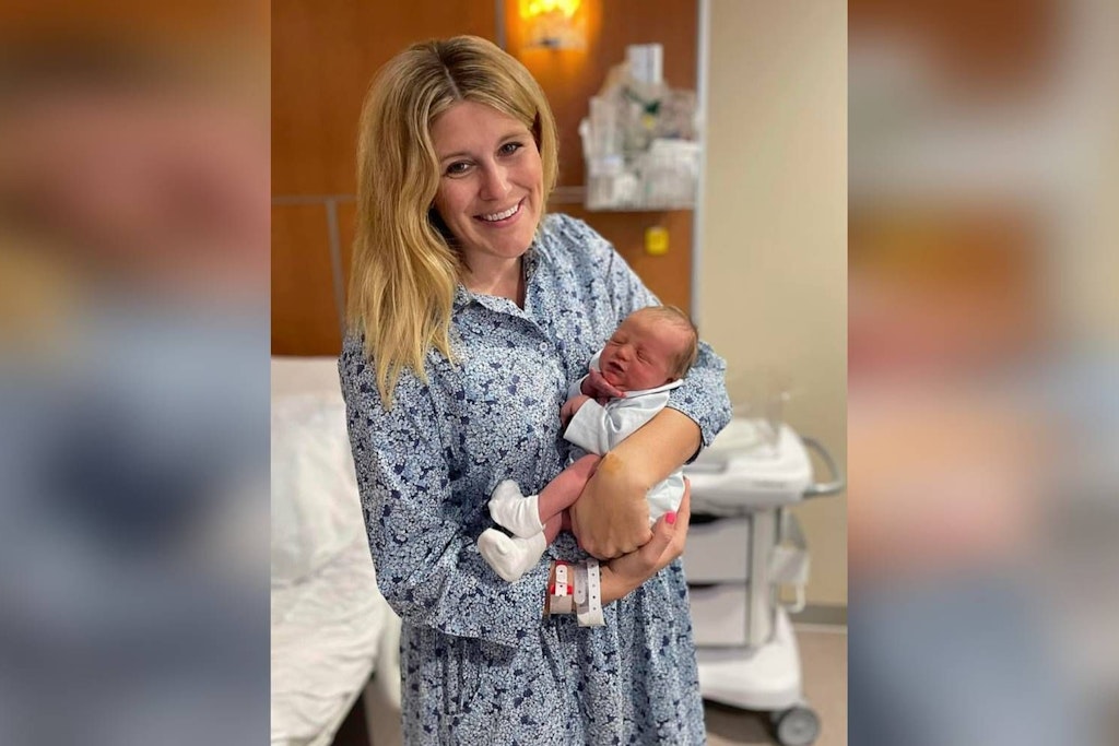 Lauren Banks mit ihrem kleinen Baby im Krankenhaus.