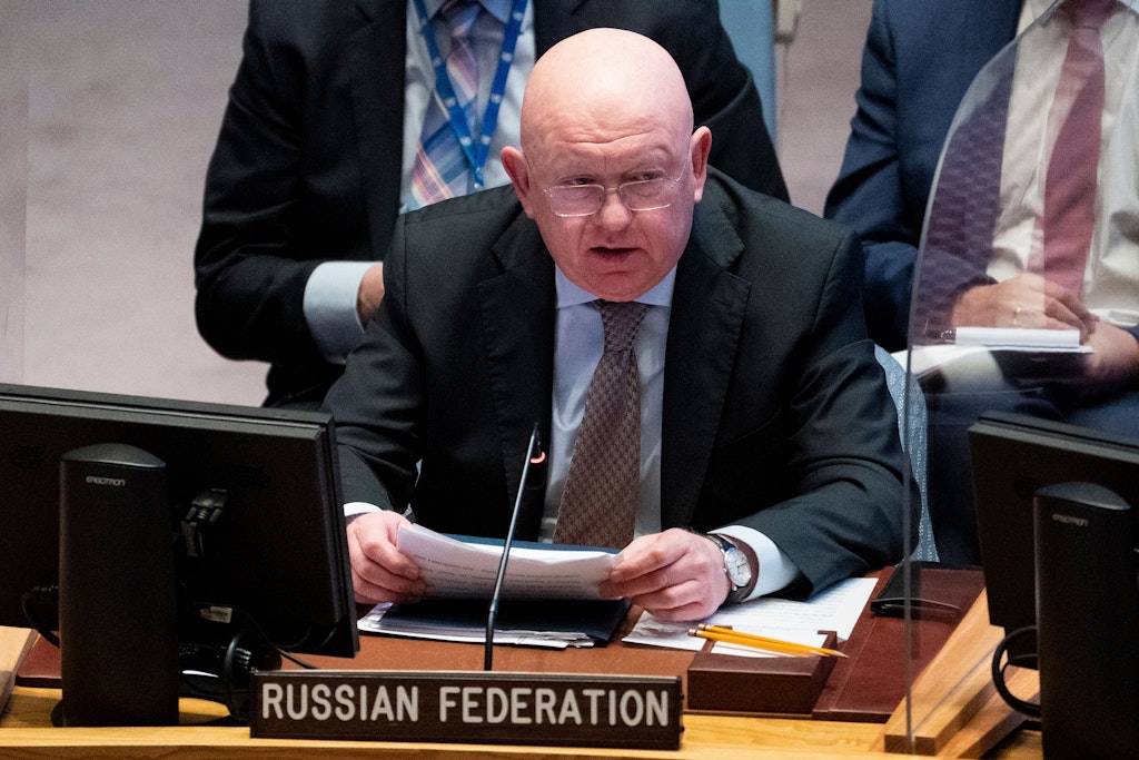 Wassili Nebensja, Ständiger Vertreter von Russland bei den Vereinten Nationen.