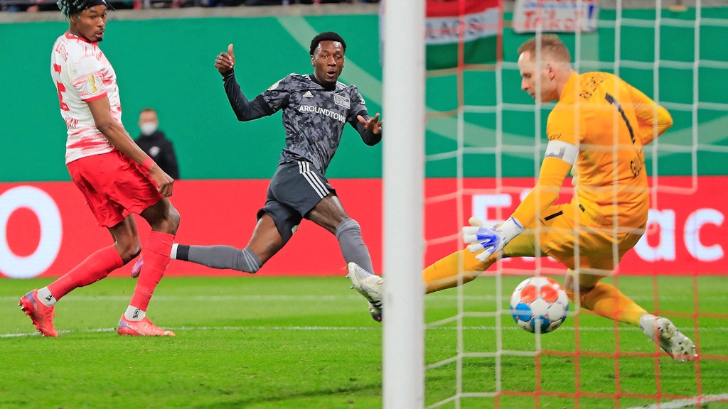 Sheraldo Becker brachte Union in Leipzig mit einem tollen Tor in Führung.