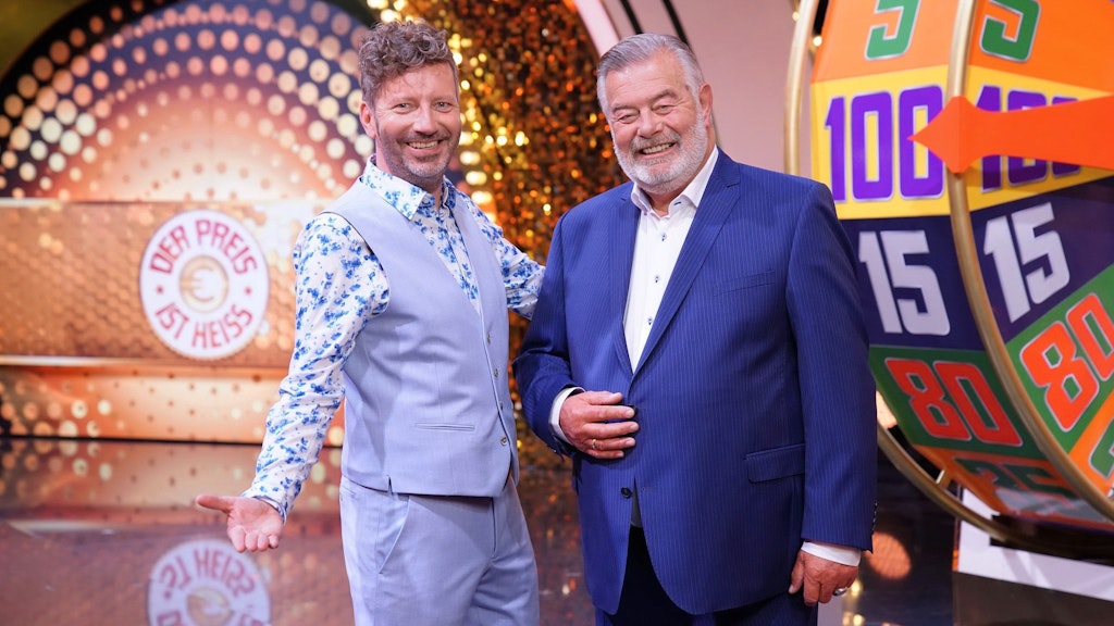 Harry Wijnvoord und sein neuer Waren-Ansager Thorsten Schorn bei „Der Preis ist heiß“.