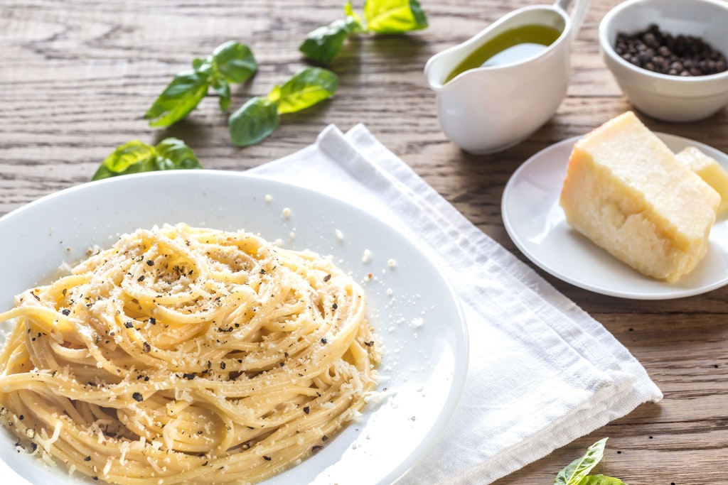 Spaghetti Cacio e Pepe is a true Italian specialty.