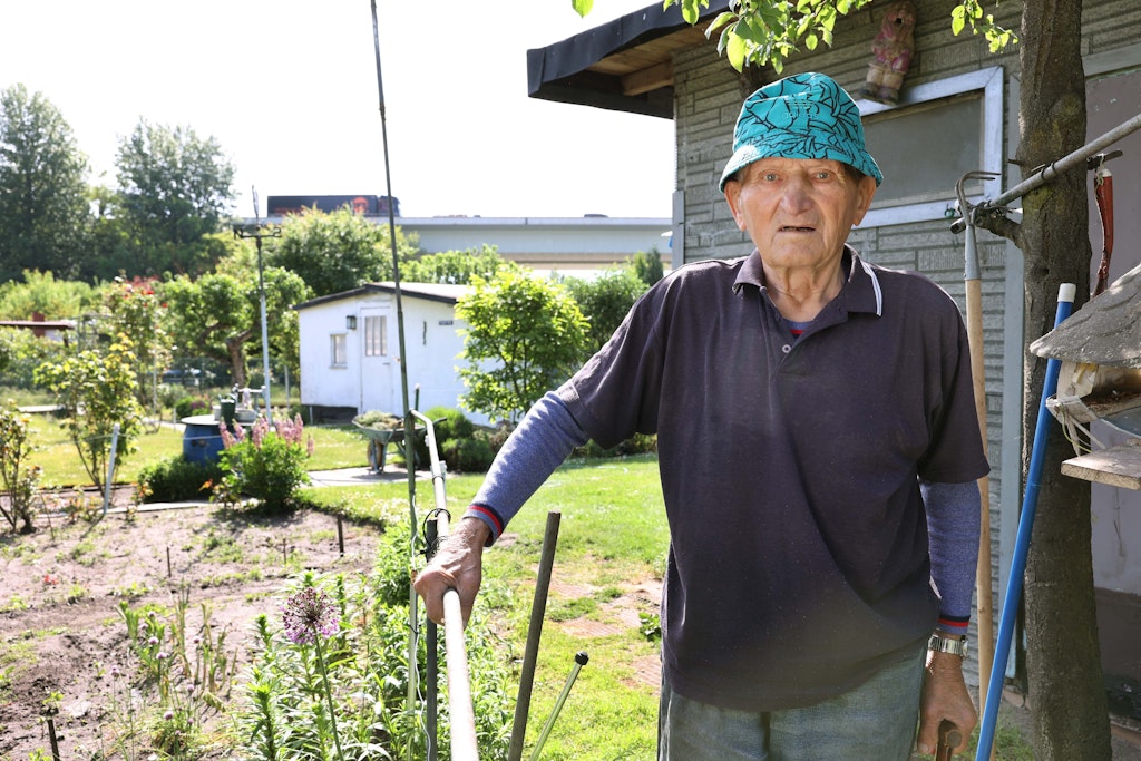 Josef Braun (92) ist hier seit über 70 Jahren Kleingärtner.