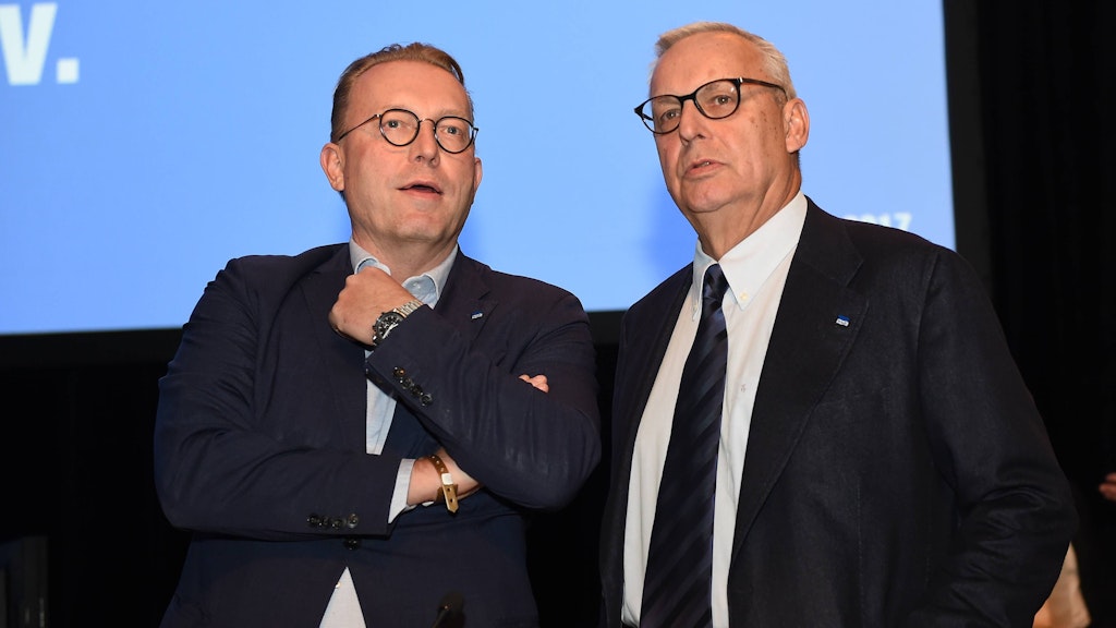Thorsten Manske wird das Präsidenten-Amt von Werner Gegenbauer (r.) interimsmäßig übernehmen – wenn er nicht von den Hertha-Mitgliedern abgewählt wird.