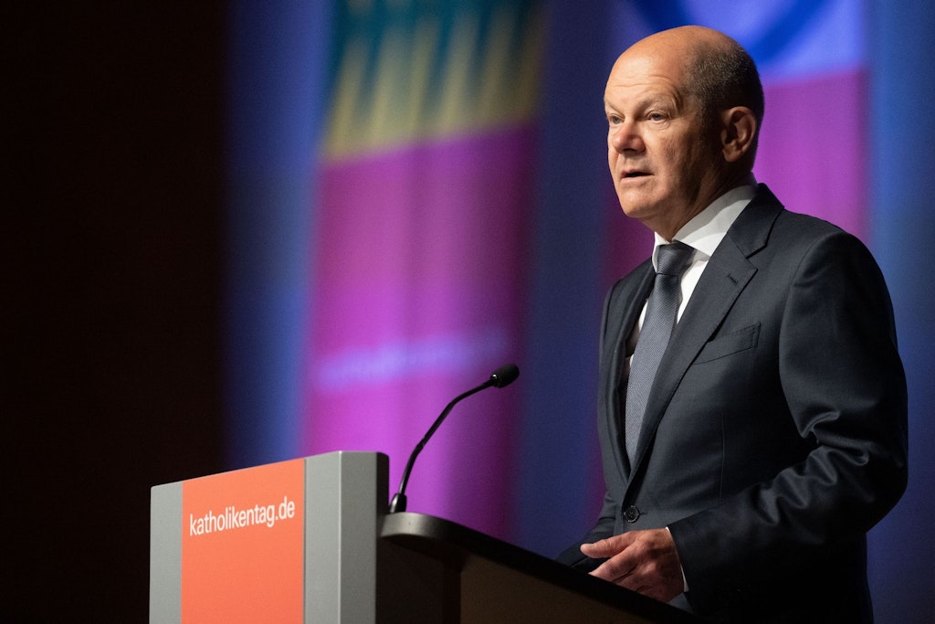 Bundeskanzler Olaf Scholz beim Katholikentag in Stuttgart. Foto: Marijan Murat/dpa