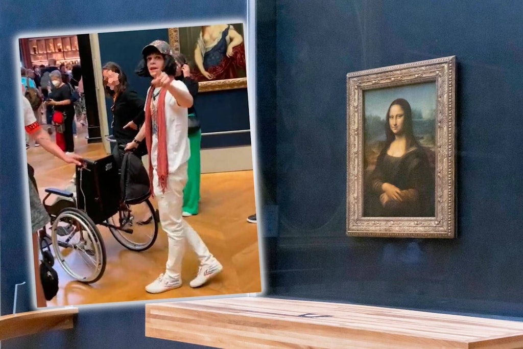 Ein Mann hatte die Mona Lisa im Louvre mit einer Torte beworfen.