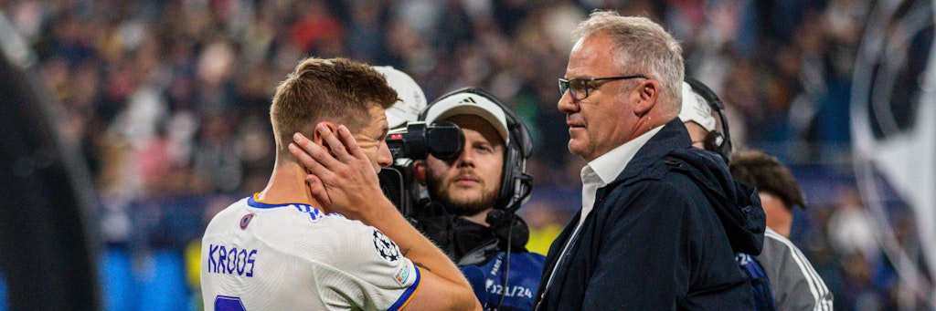Vorerst wohl keine Freunde: ZDF-Mann Nils Kaben (r.) und Toni Kroos.