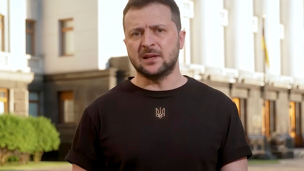 Die aktuelle Videoansprache von Präsident Selenskyj wurde im Freien aufgezeichnet.