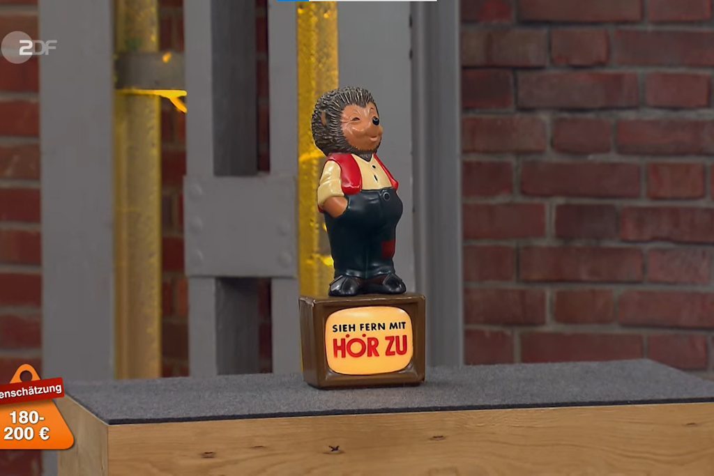 Kecker Igel samt „Hörzu“-Werbung.