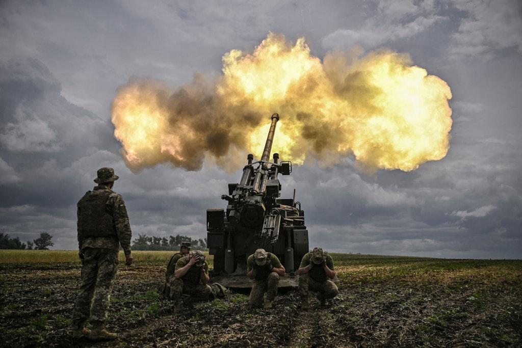 Ukrainische Artillerie im Osten der Ukraine.