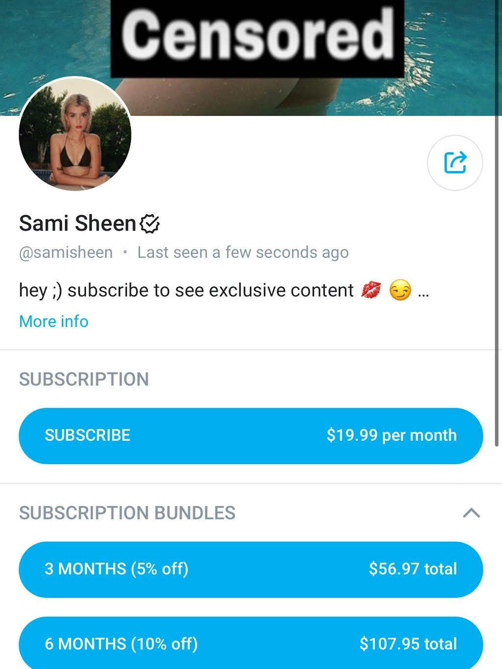 Screenshot von Sami Sheens OnlyFans-Seite
