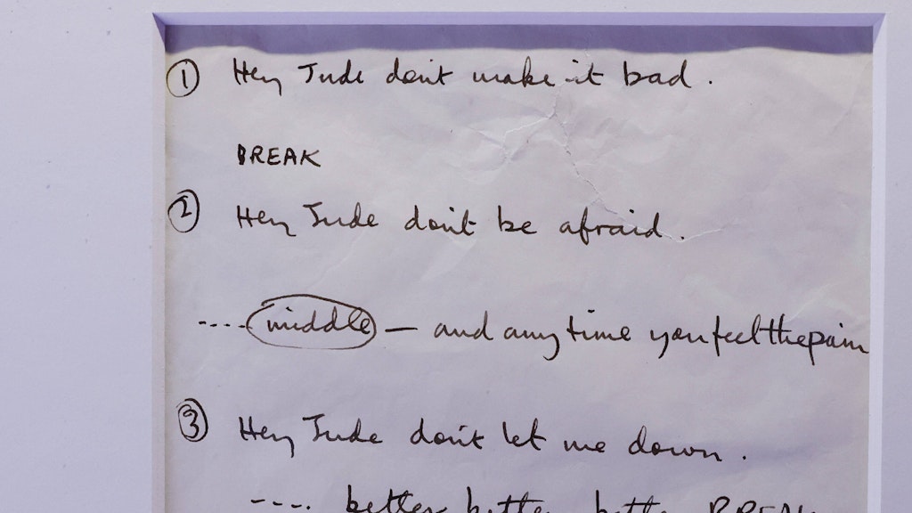 Paul McCartneys handschriftliche Komposition von „Hey Jude“