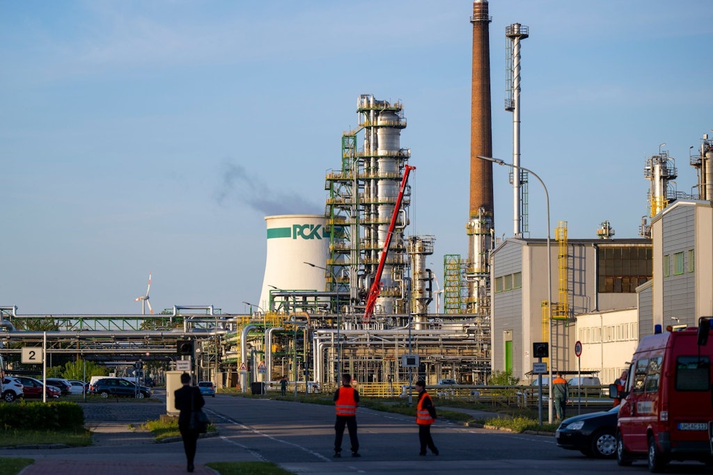 Das Industriegelände der PCK-Raffinerie in Schwedt.