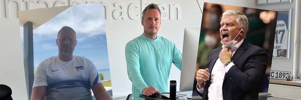 Klub-Ikone Pal Dardai und die Präsidentschaftskandidaten Kay Bernstein und Frank Steffel (v. l.): Der Ton im Hertha-Wahlkampf wird rauer.