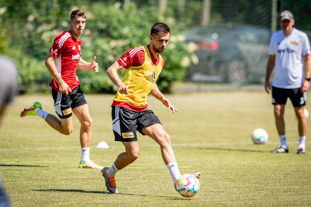 Der eiserne Neuzugang Milos Pantovic während des Trainings des 1. FC Union in Bad Saarow.