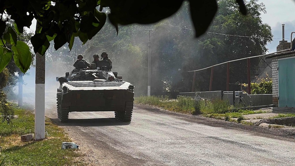 Ukrainische Soldaten in der Nähe von Lyssytschansk.