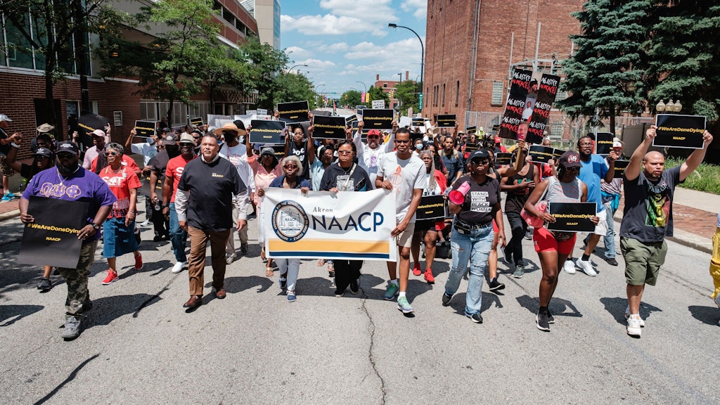 Wegen des Tods von Jayland Walker gab es Proteste in Akron (Ohio).