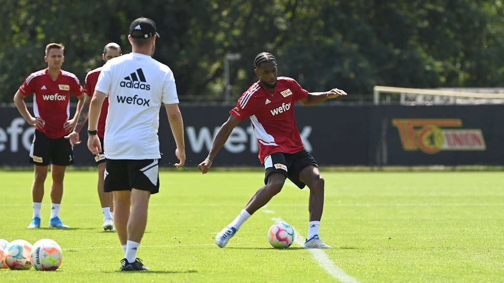 Zeigte den Kollegen, was er drauf hat: Neuzugang Jordan Siebatcheu will für den 1. FC Union viele Tore schießen.