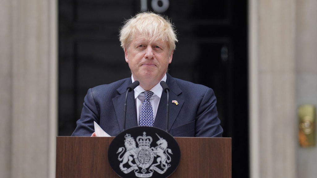 Vor seinem Amtssitz 10 Downing Street gab Boris Johnson seinen Rücktritt bekannt – aber nur als Parteichef, nicht als Premier.