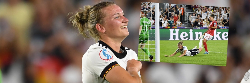 Deutschlands Stürmerin Alexandra Popp (31) setzte beim 4:0-Sieg zum EM-Auftakt gegen Dänemark den märchenhaften Schlusspunkt.