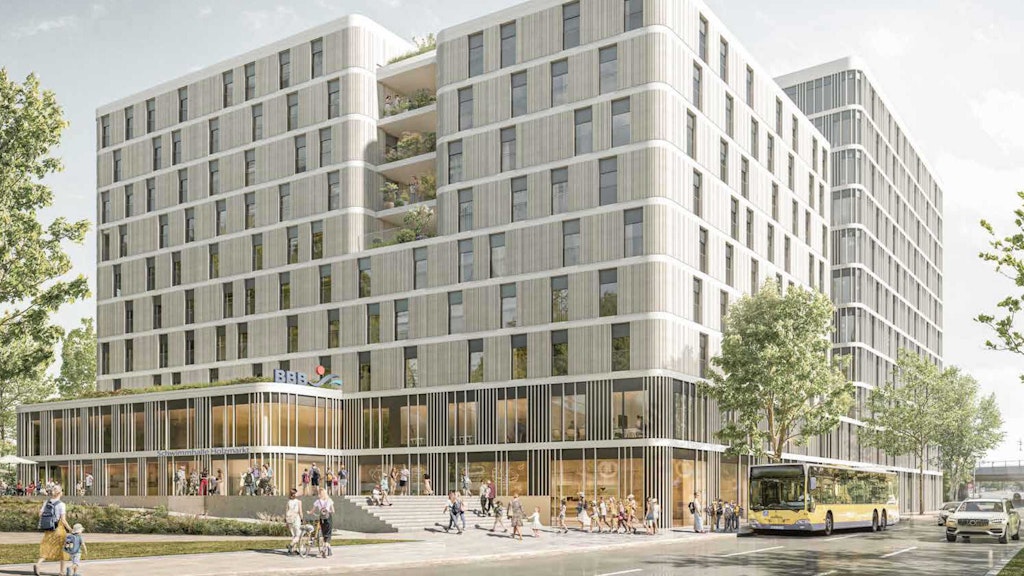 So sehen die Pläne für das neue Schwimmbad in der Holzmarktstraße aus: das neue Bad, überbaut von Wohnungen und Büros.