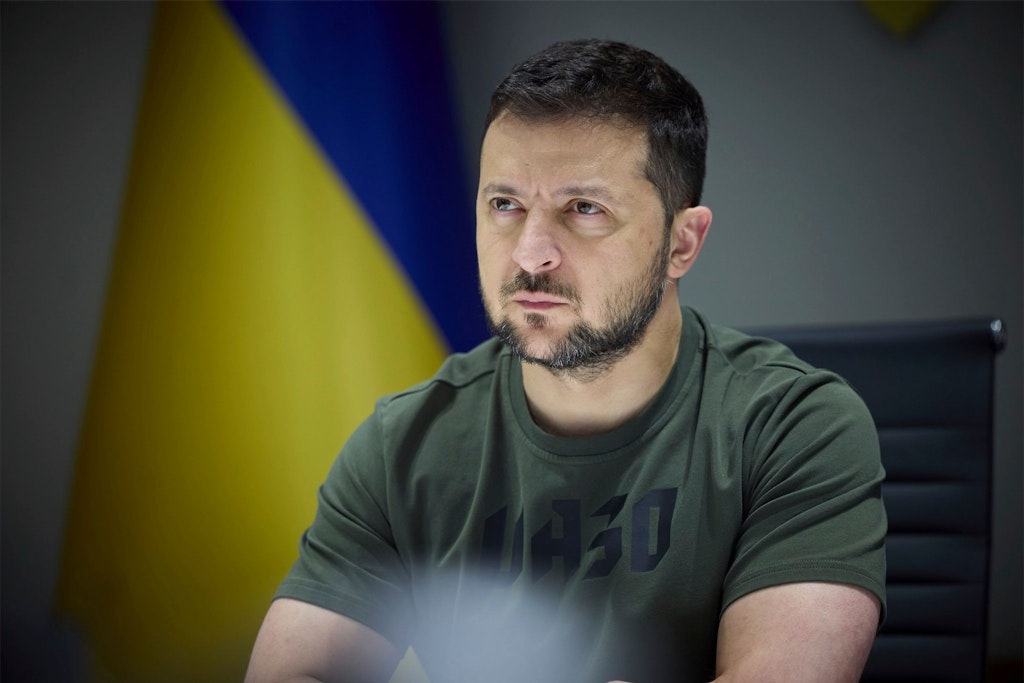 Der ukrainische Präsident Wolodymyr Selenskyj in seinem Büro in Kiew.