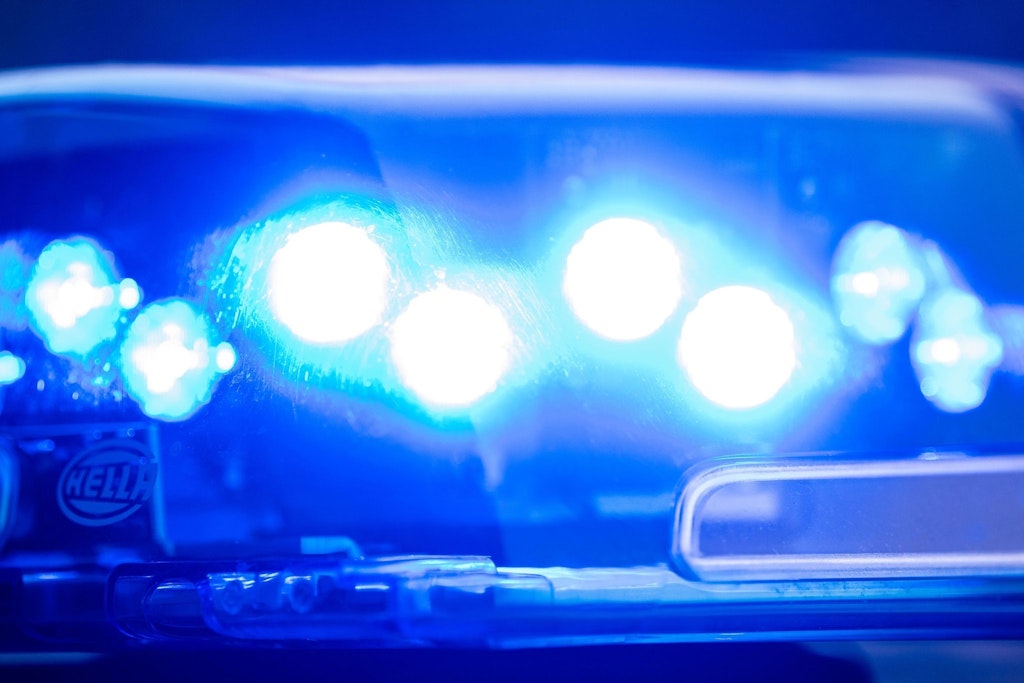 Die Polizei hat Blaulicht auf dem Dach. (Symbolfoto)