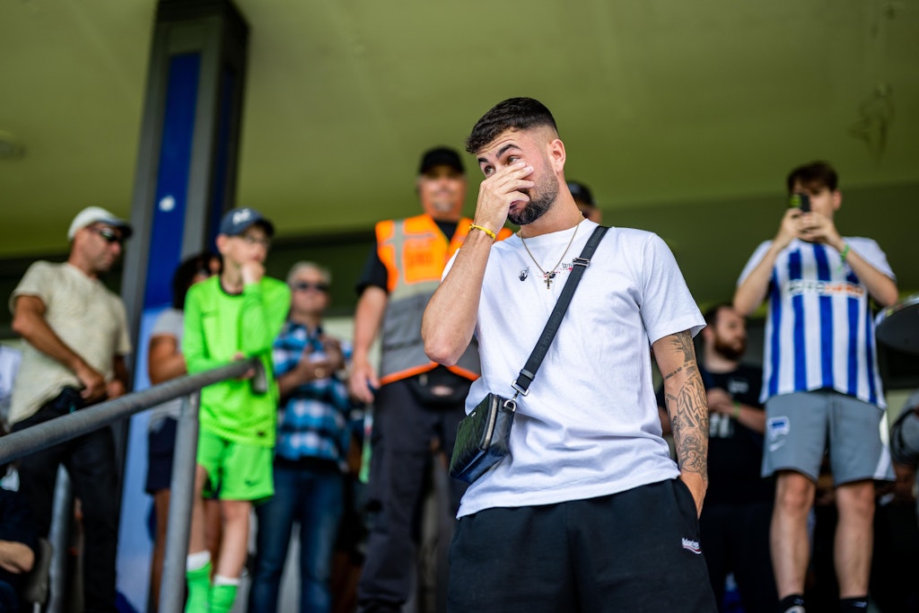 Gänsehautmoment und ein paar Tränen: Herthas Marco Richter wurde von den Fans mit Standing Ovations gefeiert.